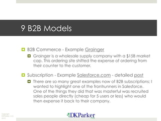 9 Business to Business (B2B) Startup Business Models | PDF