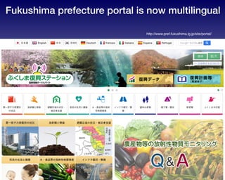 Fukushima prefecture portal is now multilingual
http://www.pref.fukushima.lg.jp/site/portal/
 