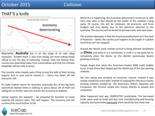 10www.IceCapAssetManagement.com
Meanwhile, Australia too is on the verge of its own deep
recession. Growth there is also n...