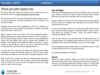 23www.IceCapAssetManagement.com
There are calm waters too
October 2015 Collision
Of course, there are always two sides to ...