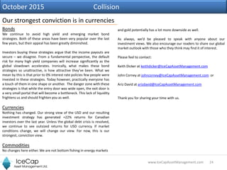24www.IceCapAssetManagement.com
Our strongest conviction is in currencies
October 2015 Collision
Bonds
We continue to avoi...