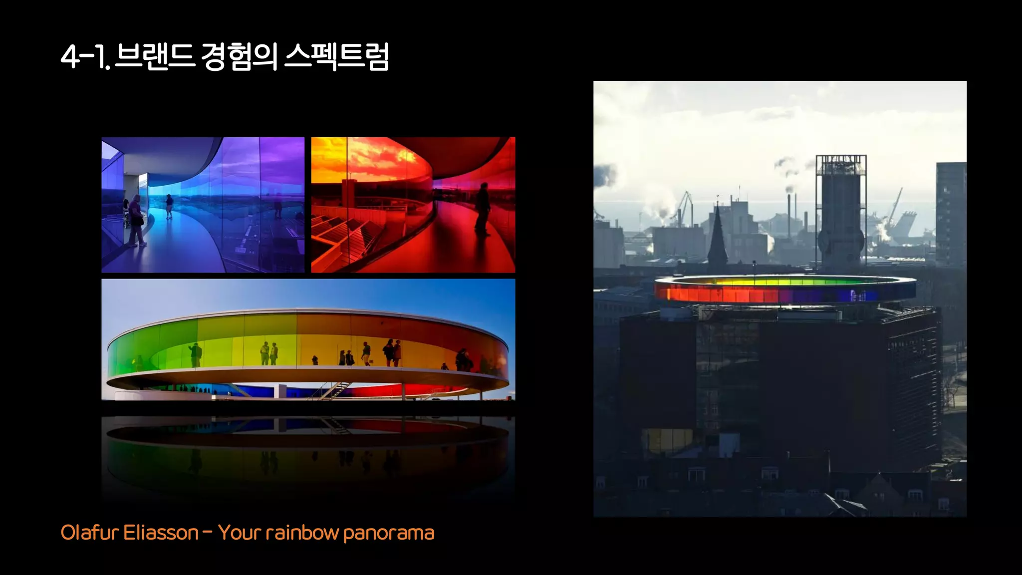 Olafur Eliasson - Your rainbow panorama
4-1. 브랜드경험의 스펙트럼
 