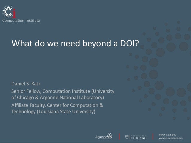 What do we need beyond a DOI?