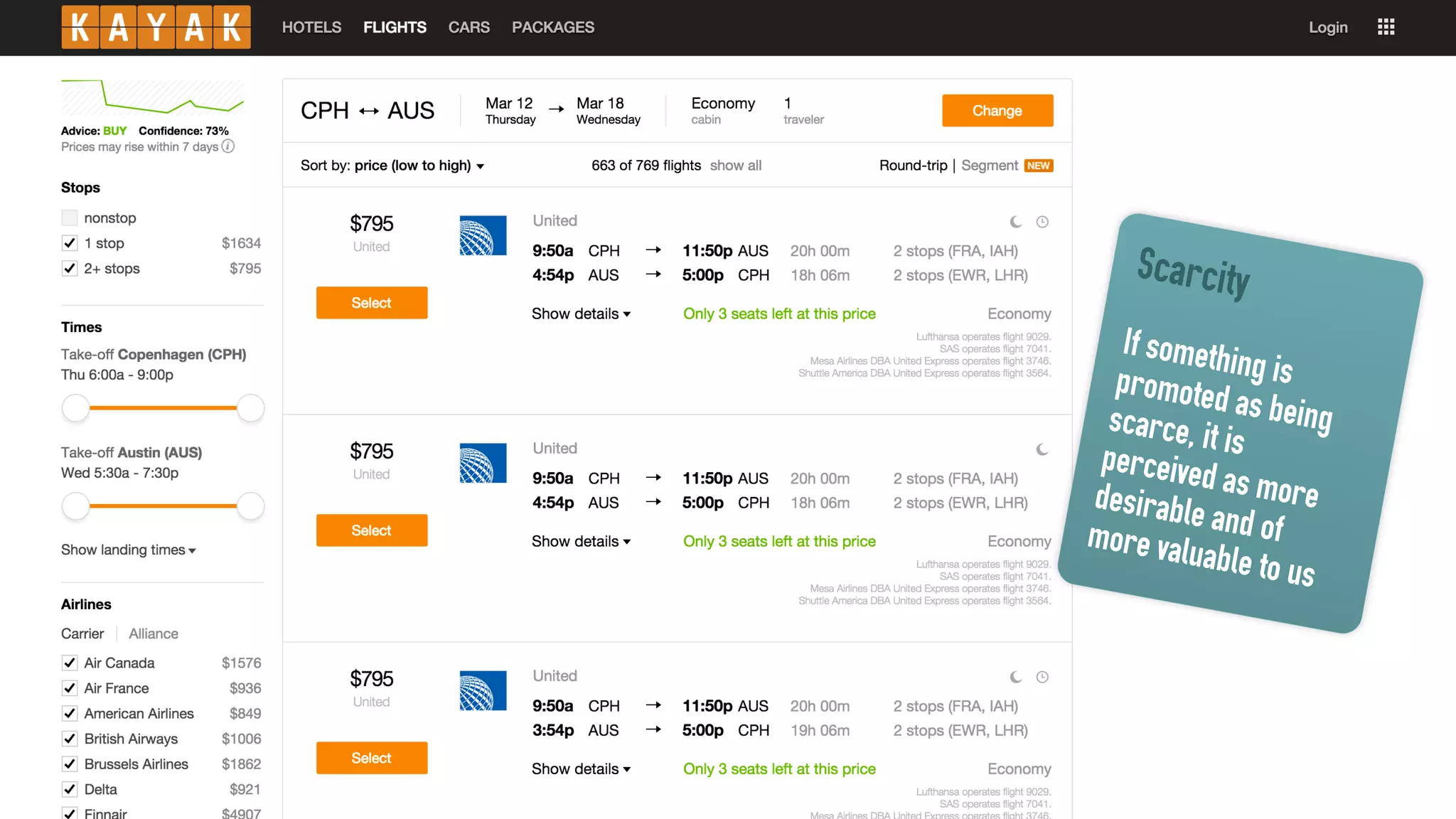 Scarcity
If something ispromoted as beingscarce, it isperceived as moredesirable and ofmore valuable to us
 