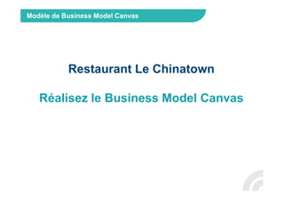 Modèle de Business Model Canvas
Restaurant Le Chinatown
Réalisez le Business Model Canvas
 