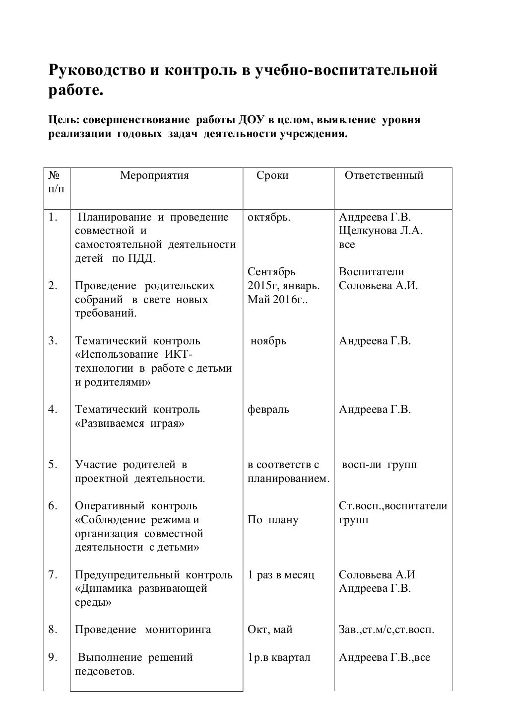 план работы 2015 16