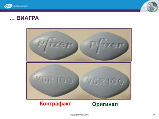 Контрафакт Оригинал
… ВИАГРА
15Copyright© Pfizer 2015
 