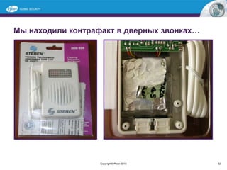 Мы находили контрафакт в дверных звонках…
52Copyright© Pfizer 2015
 