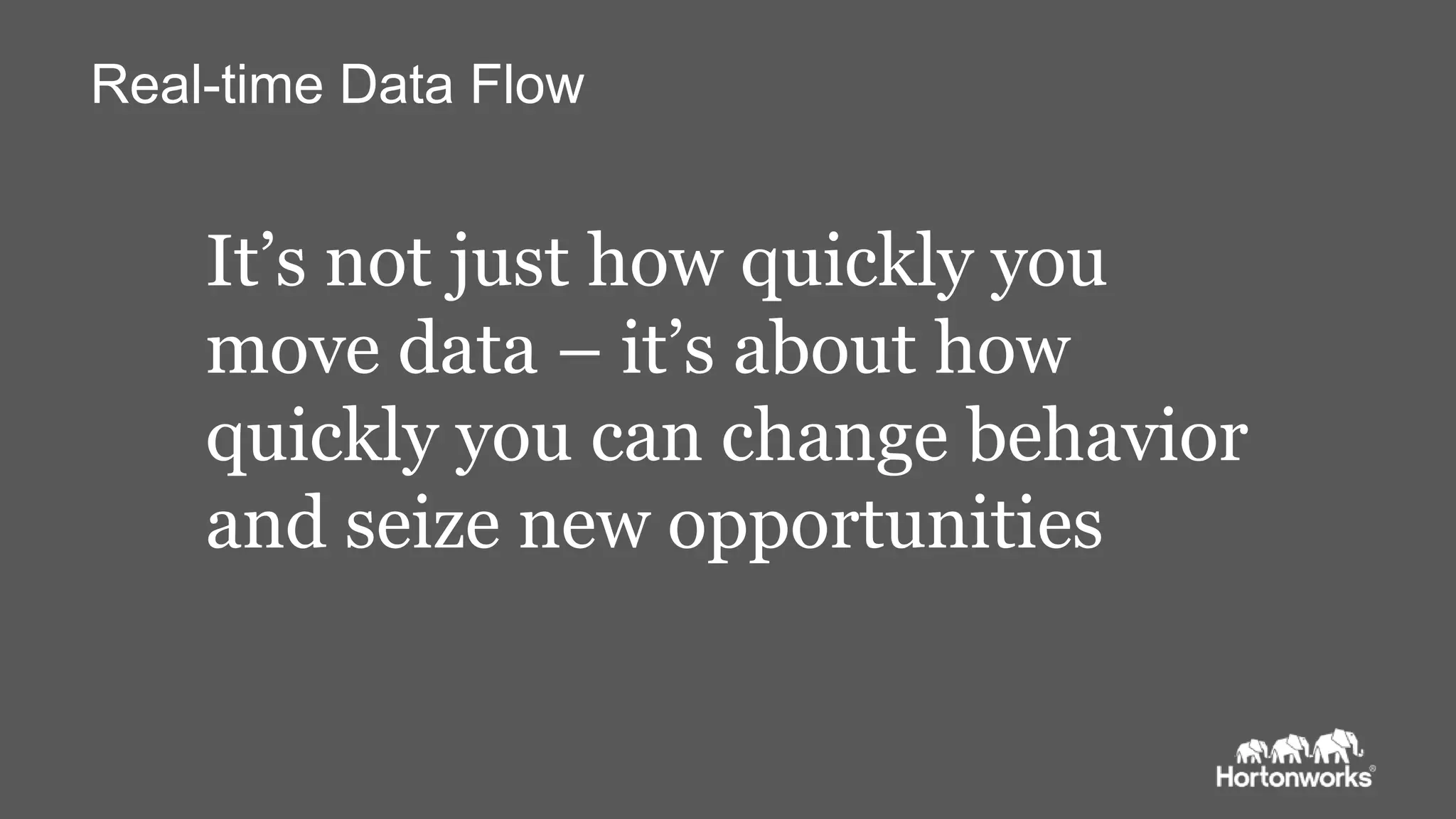 Page13 © Hortonworks Inc. 2011 – 2015. All Rights Reserved
Real-time Data Flow
It’s not just how quickly you
move data – it’s about how
quickly you can change behavior
and seize new opportunities
 