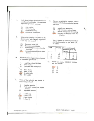 CAPE Environmental Science Unit 2 Paper 1 2015