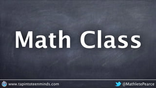 @MathletePearcewww.tapintoteenminds.com
Math
Class
 