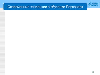 Современные тенденции в обучении Персонала
52
 