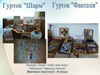 Конкурс «Знай і люби свій край»
Номінація “Народна лялька”
Макітрюк Анастасія - ІІІ місце
 