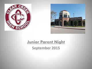 Junior Parent Night
September 2015
 