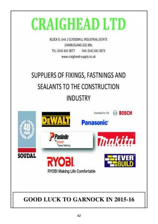 42
GOOD LUCK TO GARNOCK IN 2015-16
 