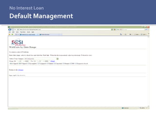 Default Management
No Interest Loan
 