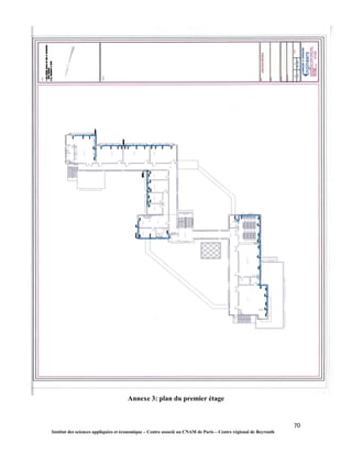 70
Institut des sciences appliquées et économique – Centre associé au CNAM de Paris – Centre régional de Beyrouth
Annexe 3: plan du premier étage
 