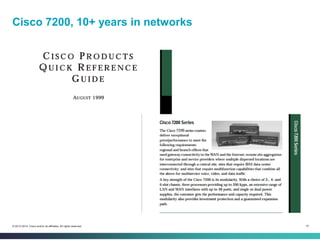 10© 2013-2014 Cisco and/or its affiliates. All rights reserved.
Cisco 7200, 10+ years in networks
 