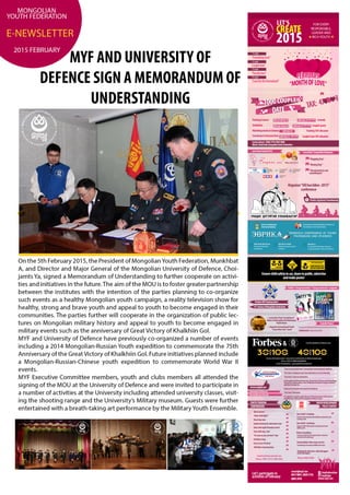 Mongolian Youth Federation E-Newsletter - February 2015 №1