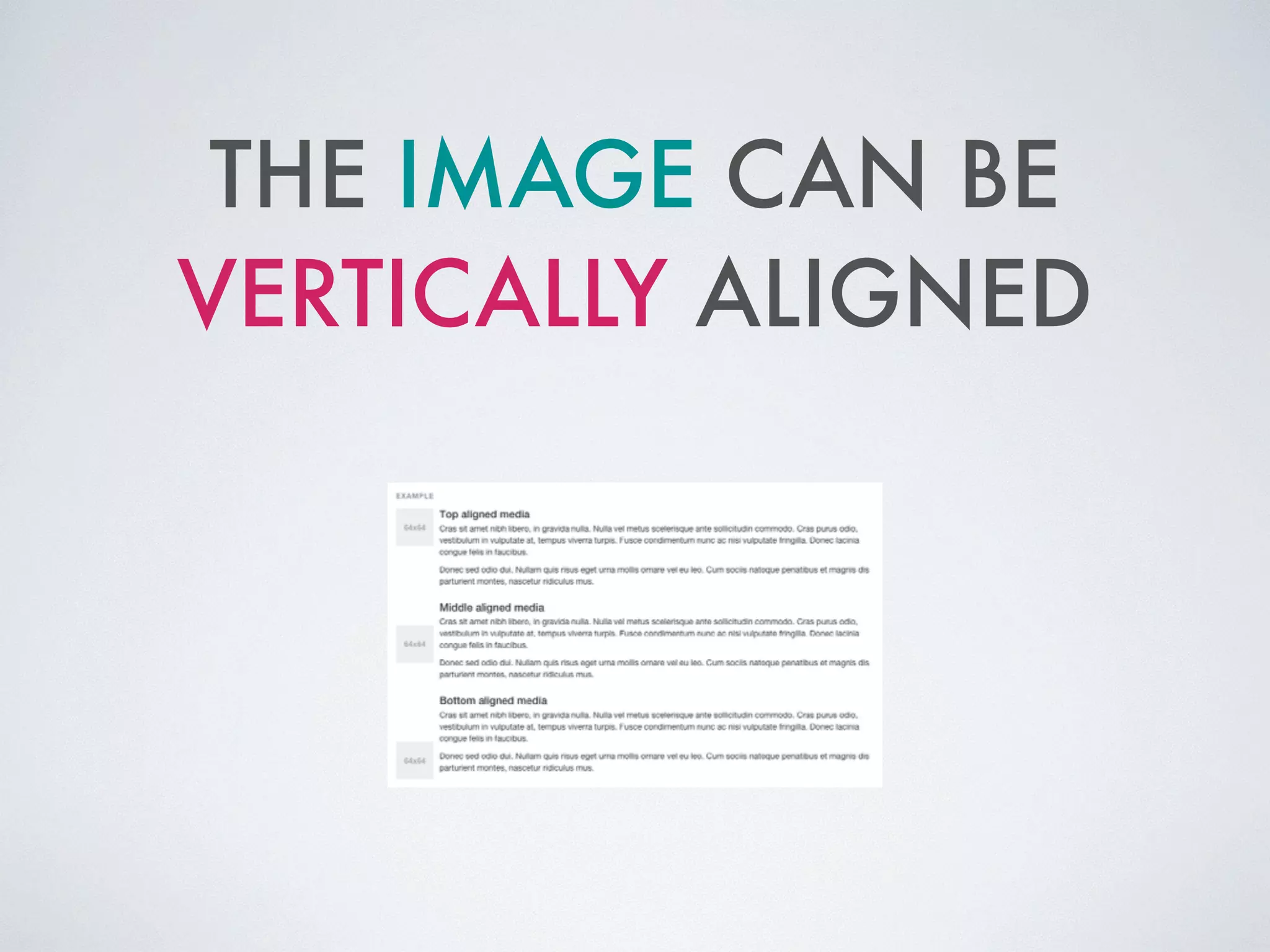 THE IMAGE CAN BE
VERTICALLY ALIGNED
 