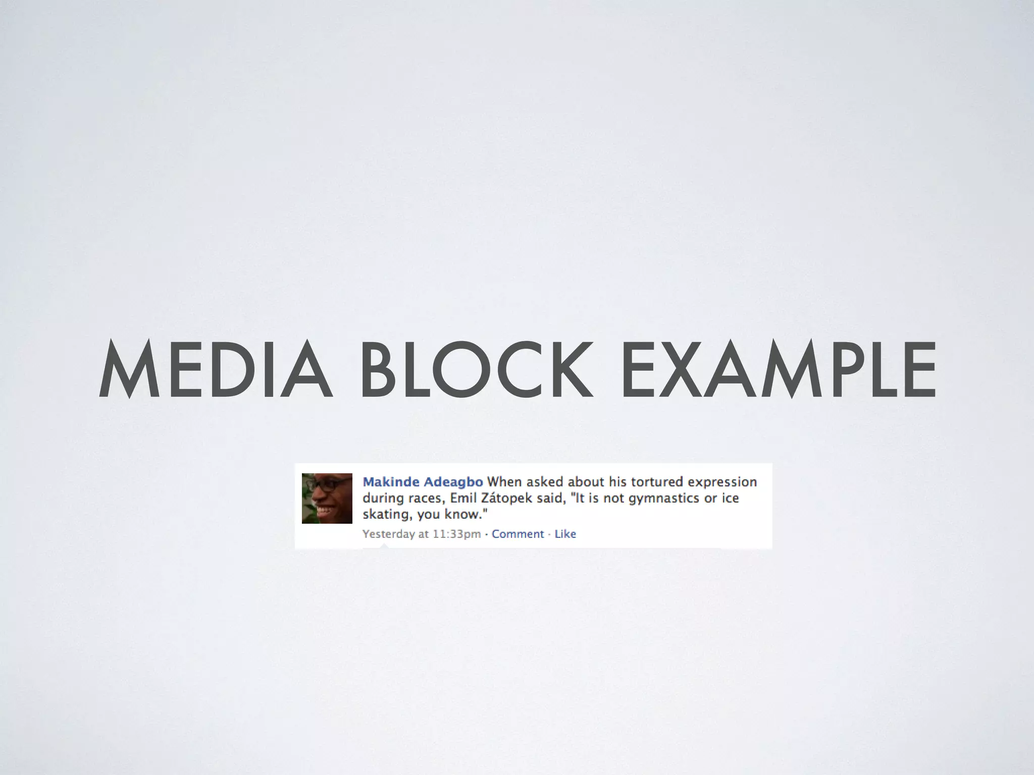 MEDIA BLOCK EXAMPLE
 