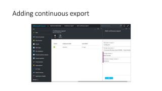 Adding continuous export
 