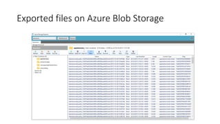 Exported files on Azure Blob Storage
 