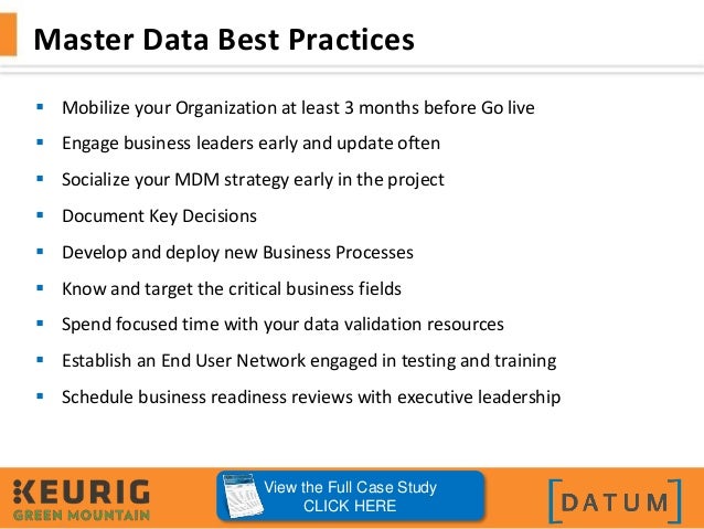 How Keurig Brews Up Data Governance For Sap Success