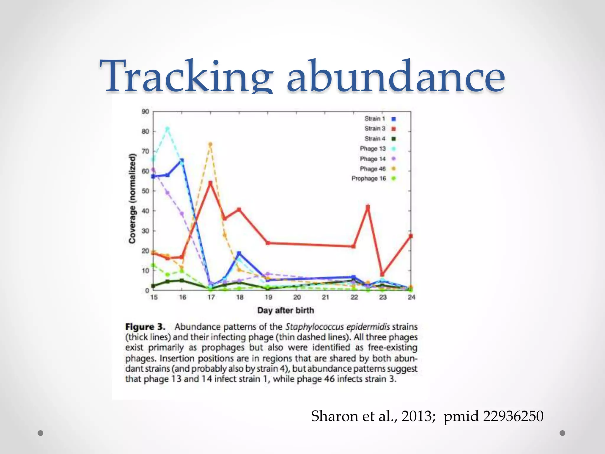 Tracking abundance
Sharon et al., 2013; pmid 22936250
 