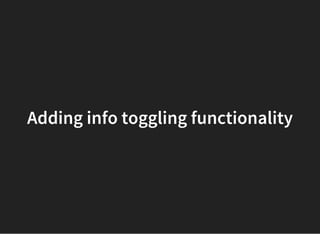 Adding info toggling functionality
 