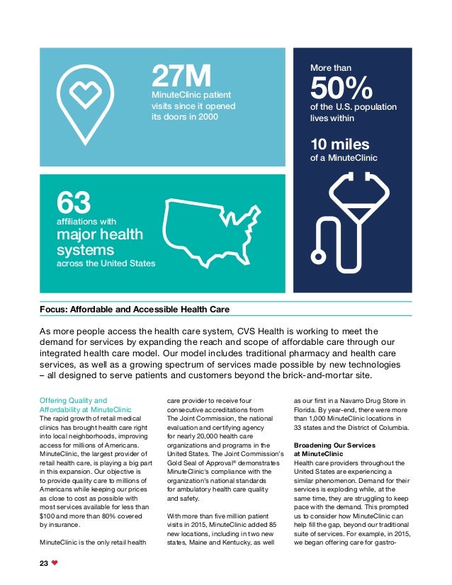 cvs health 2015 corporate social responsibility report