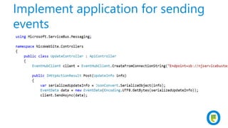 Implement application for sending
events
 