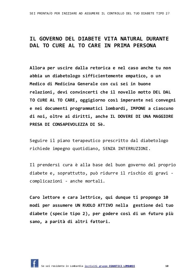 Modulo piano terapeutico diabete