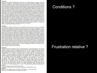 Conditions ?
Frustration relative ?
 