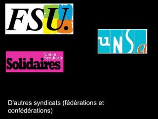 D'autres syndicats (fédérations et
confédérations)
 