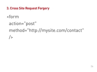 #DrupalDaysEU
© Ibuildings 2014/2015 - All rights reserved
<script> 
$('#contactform').submit(); 
</script>
3. Cross Site Request Forgery
 