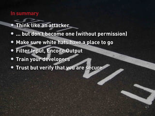 #DrupalDaysEU
© Ibuildings 2014/2015 - All rights reserved
the penalty for failure to adopt the minimum measures is
that of Article 169 of the Code  
(imprisonment up to two years);
damages -the manager has the burden of proof that he
took all that was possible to avoid the damage, referring to
appropriate practice known techniques of computer
security , while the victim must only prove the existence of
damage.
Misure minime di sicurezza
 