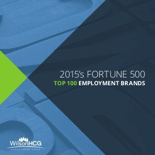 2015’s FORTUNE 500
TOP 100 EMPLOYMENT BRANDS
 
