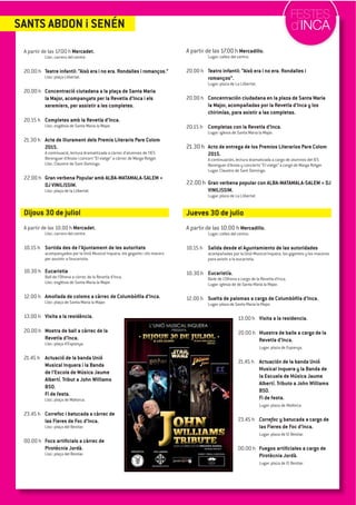 PROGRAMA DE FESTES D'INCA 2015