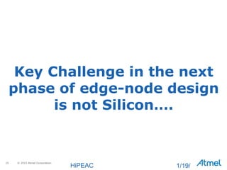 25 © 2015 Atmel Corporation
Key Challenge in the next
phase of edge-node design
is not Silicon….
1/19/HiPEAC
 