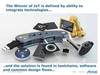 30 © 2015 Atmel Corporation
The Winner of IoT is defined by ability to
integrate technologies…
..and the solution is found in toolchains, software
and common design flows… 1/19/2016HiPEAC
 
