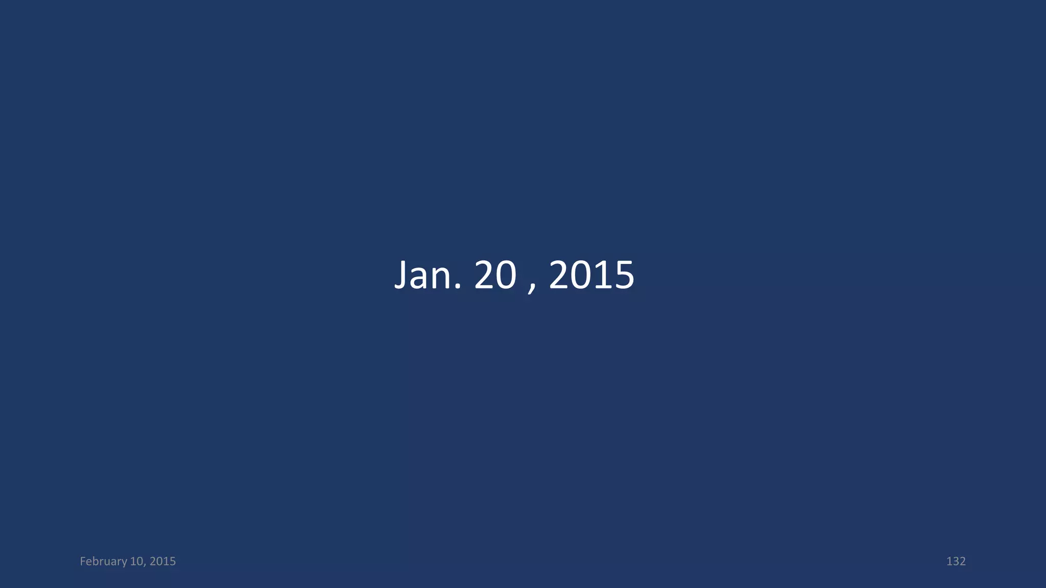 Jan. 20 , 2015
February 10, 2015 132
 