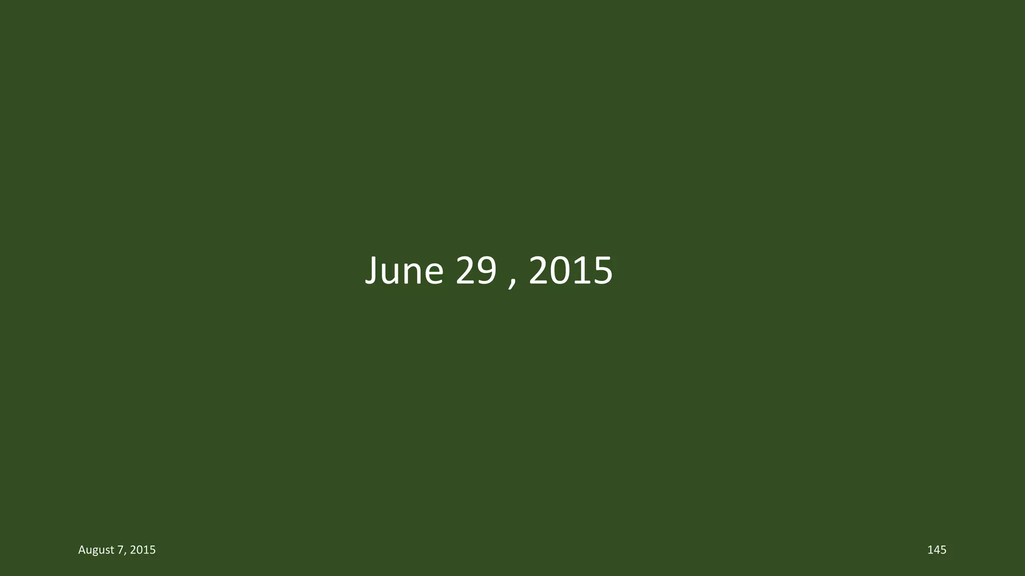 June 29 , 2015
August 7, 2015 145
 