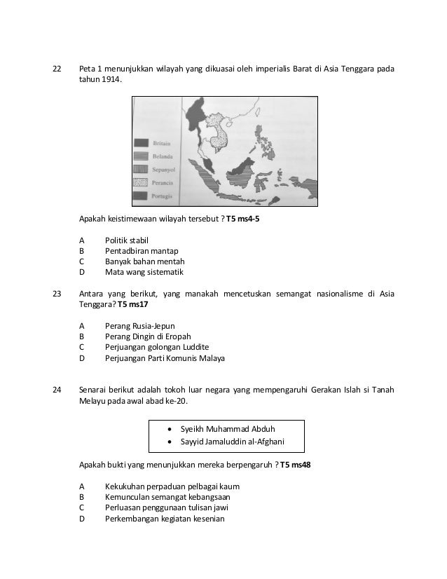 Sejarah K1 SPM 2015. Soalan&Skema