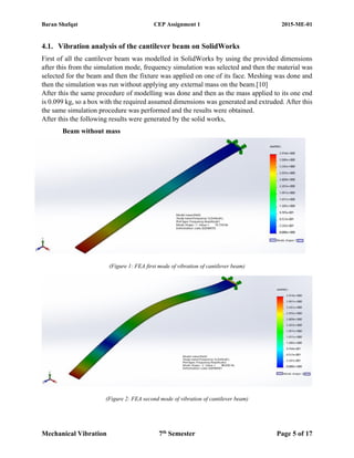 Vibration analysis and modelling of cantilever beam | PDF