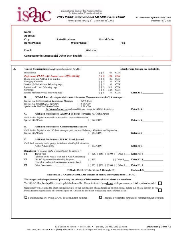 2015 membership renewal forms