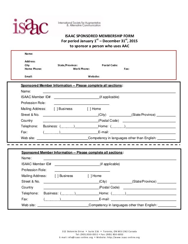 2015 membership renewal forms