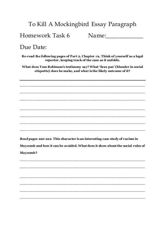 to kill a mockingbird essay examples pdf