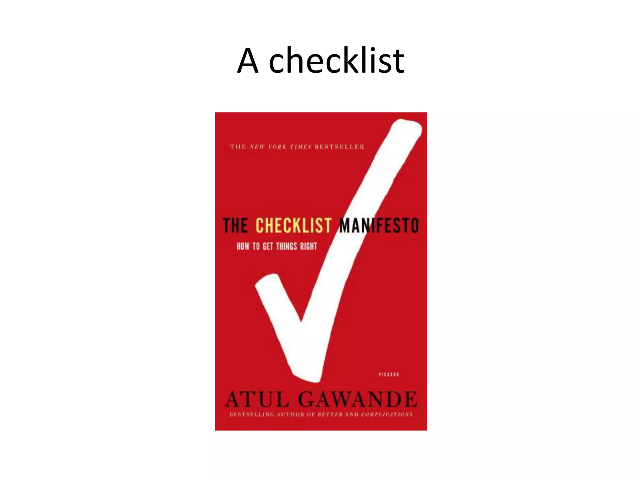 A checklist
 