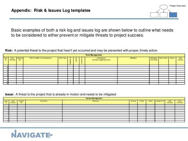 project management issues log template